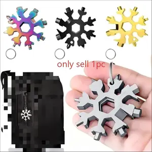18-In-1 Snowflake Multi-Tool, Stainless Steel Portable Wrench, All-In-One Screwdriver & Bottle Opener, Must-Have Survival Gadget