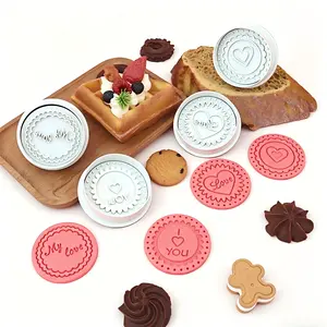 4Pcs,Cookie Embossing Mold, Valentine's Day Series, Clear Patterns, Easy Release, Ideal for Baking Enthusiasts, Creative Baking, Perfect Gift