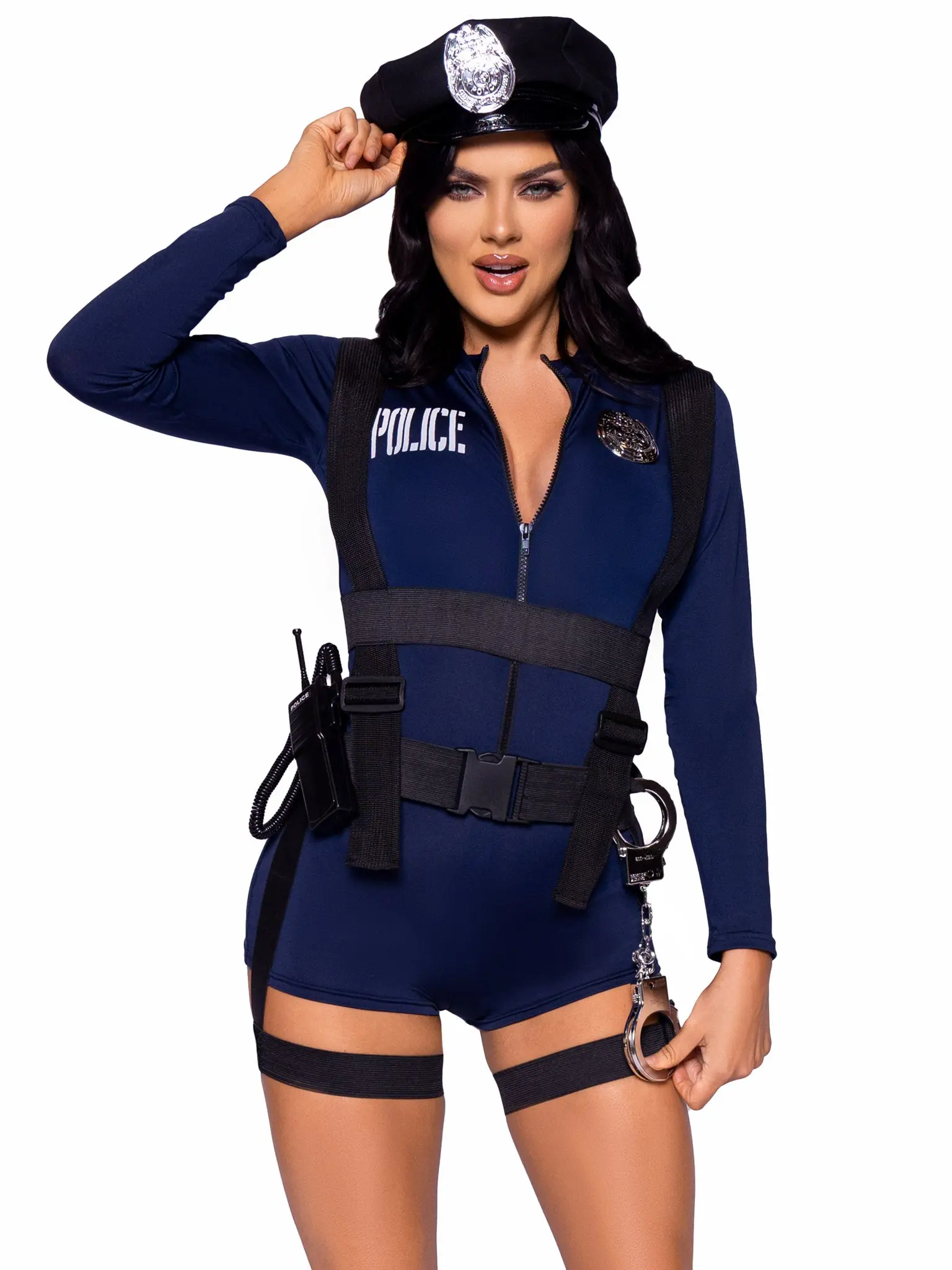 Handcuff Hottie Cop Halloween Costume Romper Handcuff Hottie Cop Halloween Costume Romper