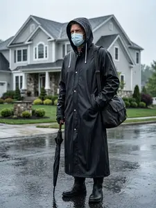 2026 New Fashion Adult Windbreaker Raincoat, Anti-Wind Hat Rope, Extended Thick Fishing Raincoat