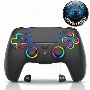 3nd Generation Anti-Drift PS-5 Pro Controller Hall Effect 7 RGB Colors Dual Vibration Turbo 6 Axis Gyro Programmable Headset Jack 1000mAh Battery Wired Adjustable Gamepad for PS5 Pro PC MAC iOS Android10 Steam Deck Button Remote
