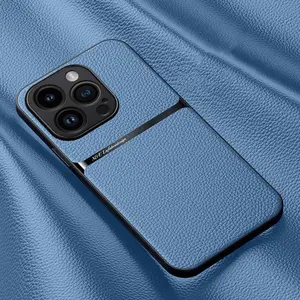 Faux Leather Phone Case, Full-edge Lens Protector Phone Case, Stylish Phone Protective Cover Compatible with iPhone 16 Pro Max/16 Plus/16Pro/16