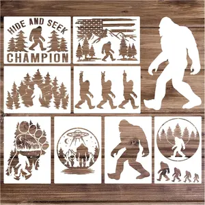 Large Stencils for Painting on  Forest Mountains Pine Tree  Plastic Templates  Drawing Templates for Crafts Wall Canvas Art Project white