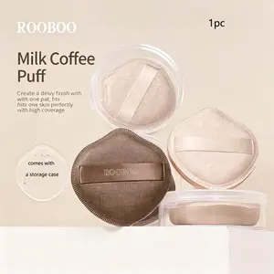 Milk Coffee Powder Cake, Cotton Candy Powder Cake, Liquid Foundation for Oily Skin, Dry Wet Use, Perfect for Liquid Foundation