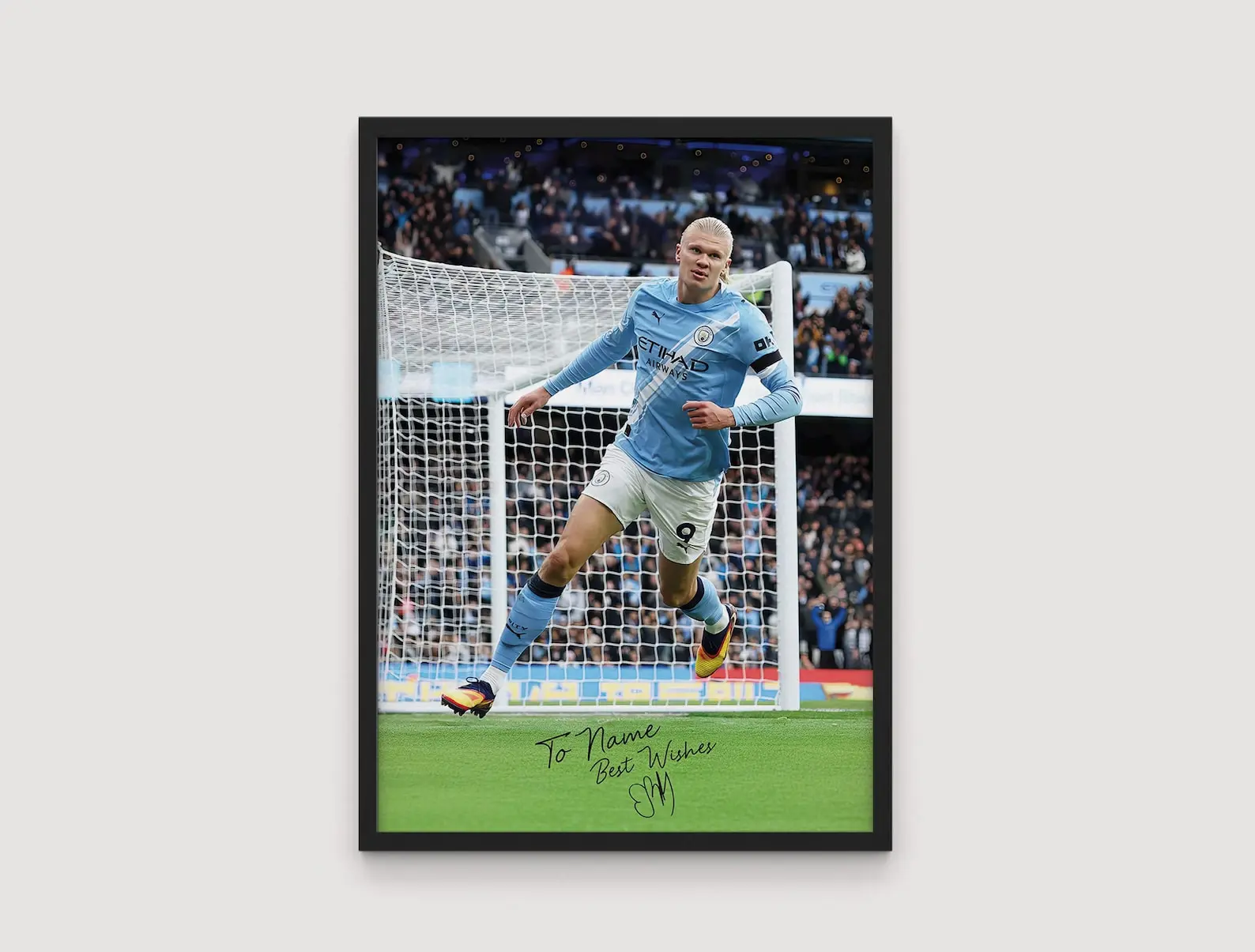 Erling Haaland – Custom Name Print with Haaland’s Signature, Haaland poster, Haaland fan gift, Haaland Art print, Sports Poster Print Unframed