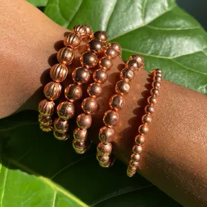 Pure Copper Bracelets | Pure copper metal stretchy bracelet daily wear