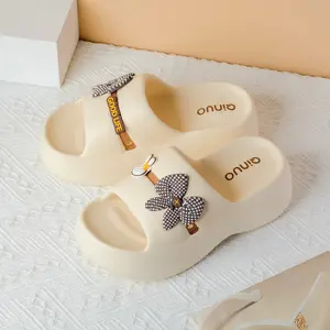Women's Cute Bow Decorated Slides, Fashion Slippers Casual Comfortable Home Slippers Non-slip Soft Slippers for Indoor & Outdoor Wear