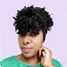 Women's 8-in Afro Kinky Glueless Headband Wig - Turban Style with Bangs, 2-in-1 Attached Head Wrap, Adjustable Fluffy Synthetic Wig for Weddings, Daily Use, Afro Kinky Wigs, Fluffy Synthetic Wigs