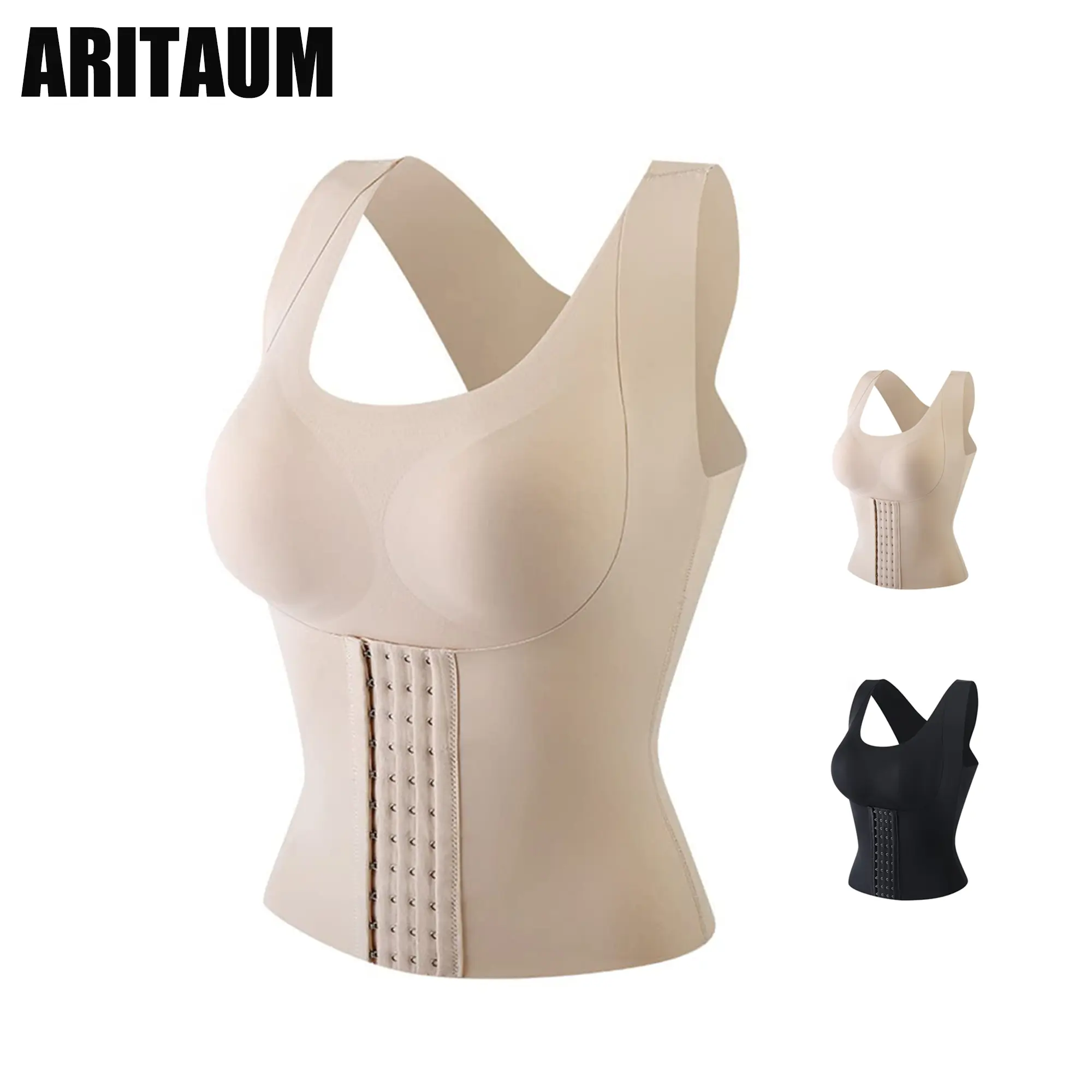 Women's Seamless Cut Compression Shapewear Sports Bra - Post-Recovery, Firm Control, Chest Shaping, Waist Slimming, Anti-Sagging, All Seasons Sauna Waist Trainer Tank Top, Multi-Size