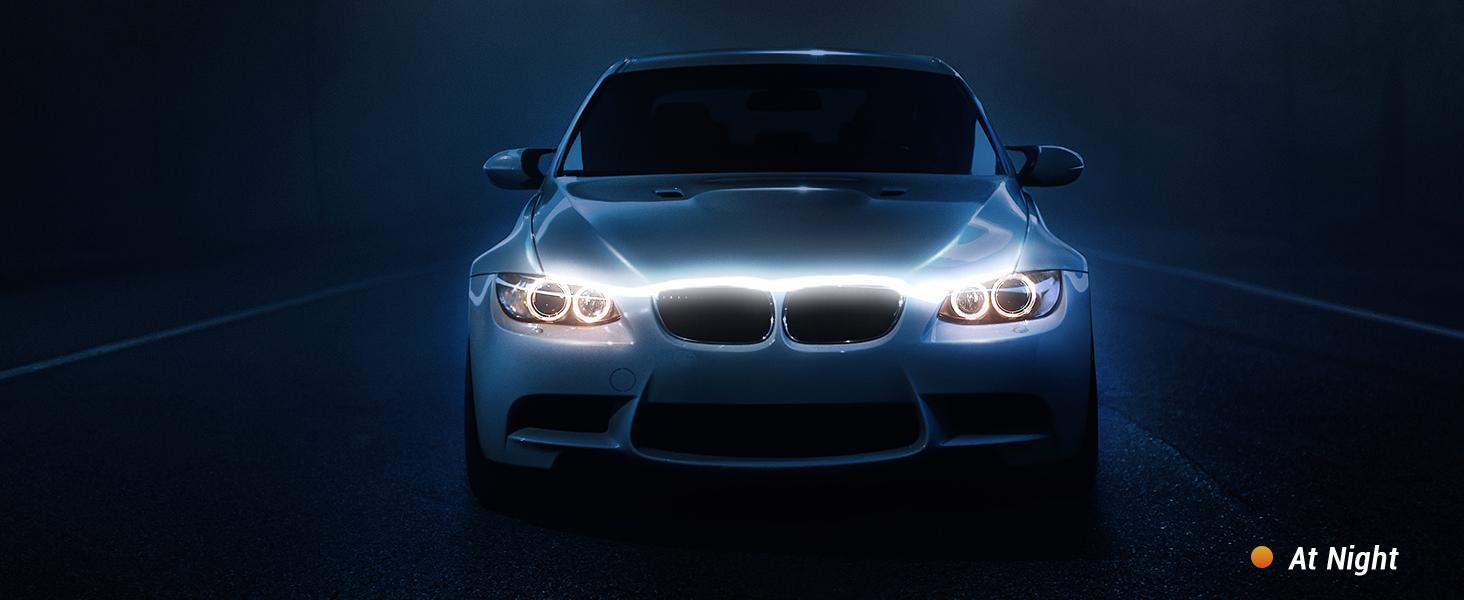 DIBMS 71 High Brightness Automotive Hood Gap LED Strip - Ambient Lighting Package with Unique Daytime Running Light Design, Easy Installation, 12V-Ice Blue eclipse  led  lights