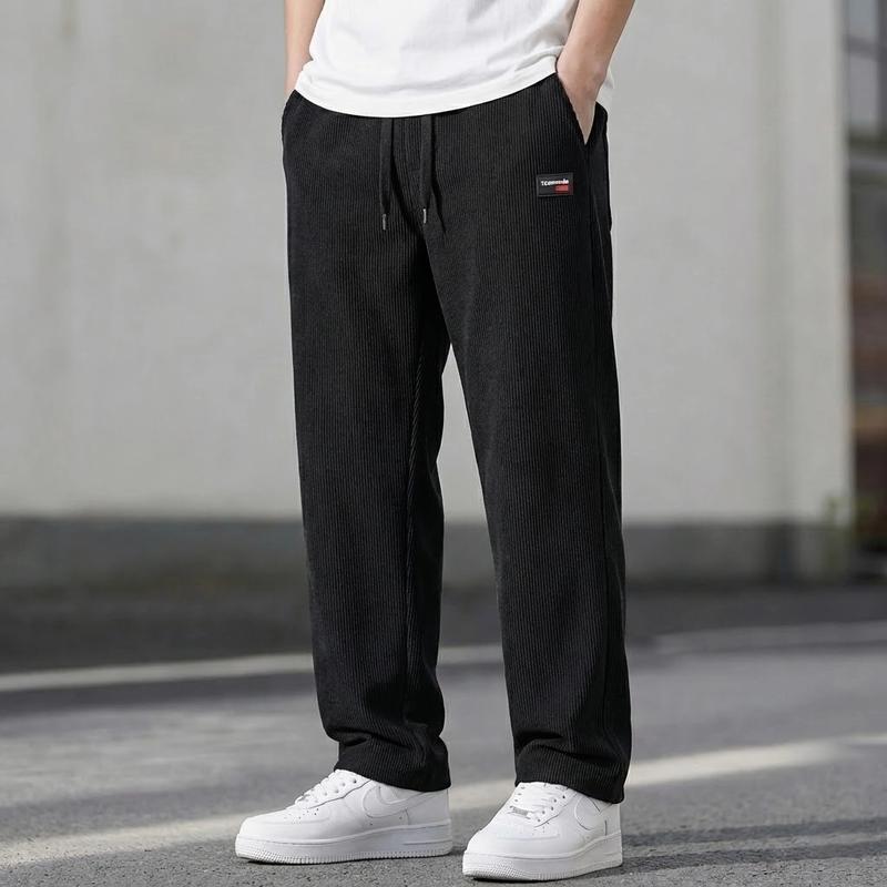 2PCS Striped Pants Thick-Waist Spring-Autumn Men's Casual Pants, Loose Pants, Straight-Leg Pants, Fashionable Men's Pants, Comfortable Fabric, Stripes