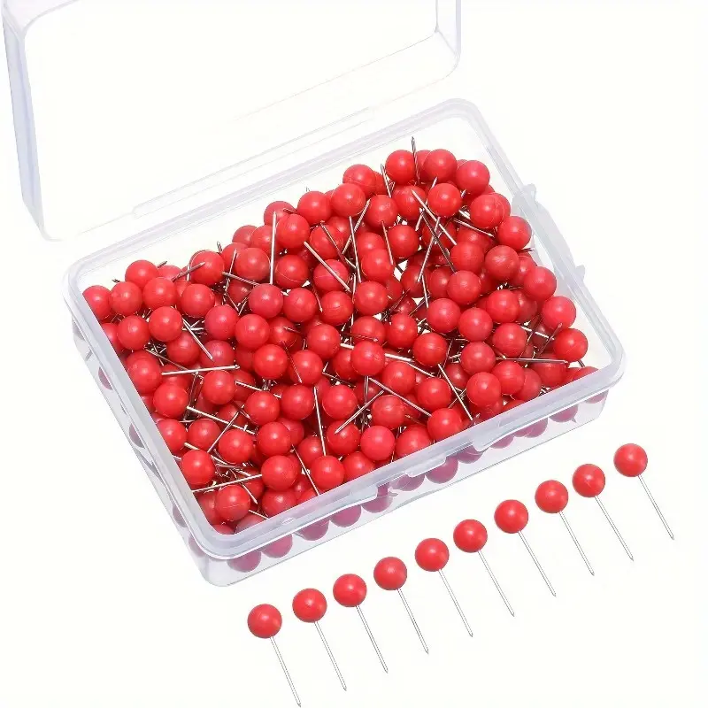 100/300pcs Red Map Push Pins Map Tacks Small Size for Bulletin Board, Office, Sewing Supplies Crafts