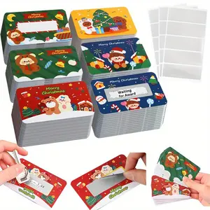 80 Set Scratch-Off Cards with Stickers Surprise Reveal Cards Holiday Cartoon Designs Fun Party Cards Perfect for  Family Games and Secret Gifts