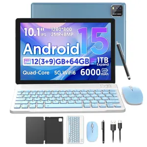 10‑Inch Android Tablet PC, 12GB (3GB + 9GB) RAM, 64GB Expandable Storage, Quad-Core Processor, Dual Cameras, Wi‑Fi Touchscreen Android Tablet, Android Wifi Tablet