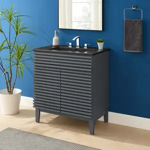 Modway Render 30" Bathroom Vanity in Gray Black
