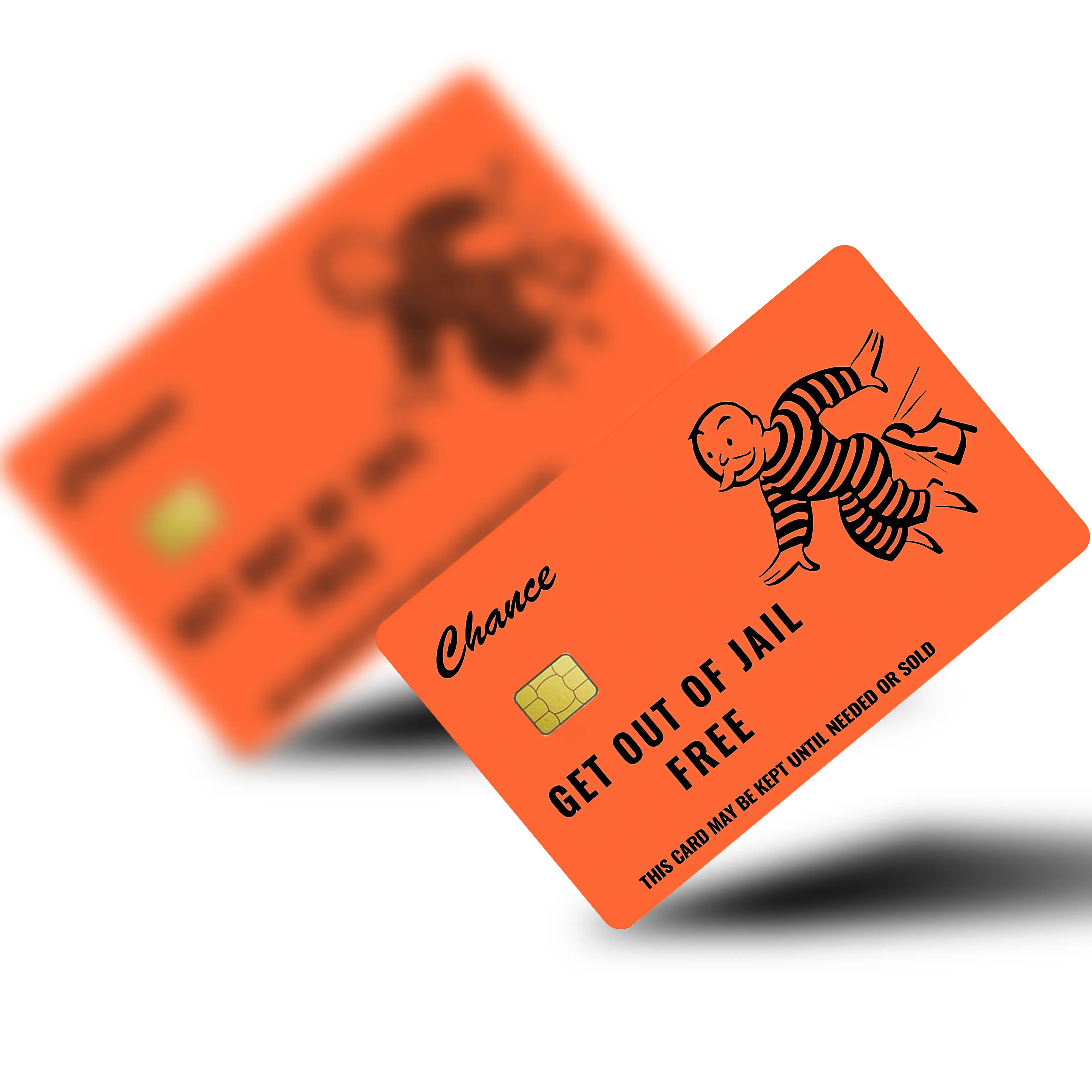 Get Out of Jail Free 2PCS Credit Card Skins Sticker for Transportation Key, Debit, Credit Card Covering Personalizing Bank Card Slim, Waterproof Funny Decal use for Small Chip