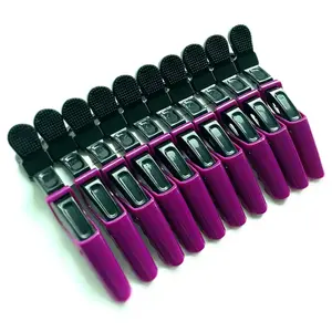 Plastic Alligator Hair Clips for Women With Hair Clip. Professional Hair Clipper With Hair Style and Segmentation. Wide Teeth and Durable Hair Salon Crocodile Hairpin. (Purple)