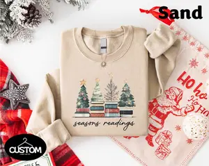Christmas Book Lover Shirt, Funny Holiday Teacher Tee, Cute Xmas Librarian T-shirt, Season Readings Sweatshirt, Festive Bookish Reading Tee