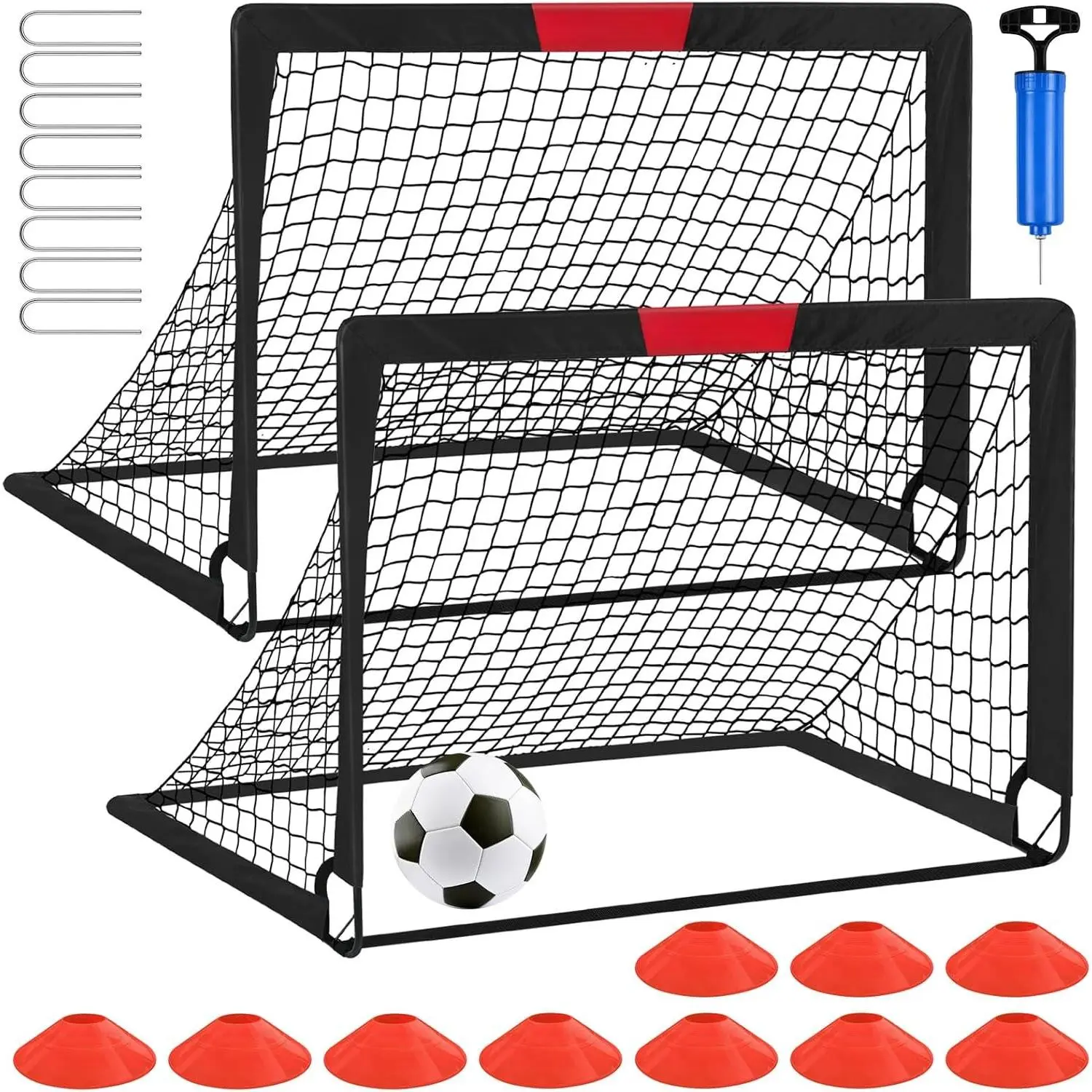 Soccer Goals for Backyard Set - 2 of 4' x 3' Portable Soccer Goal  Equipment, Pop Up  Soccer Net with Soccer Ball, Soccer Set for  and Youth Outdoor , , Play