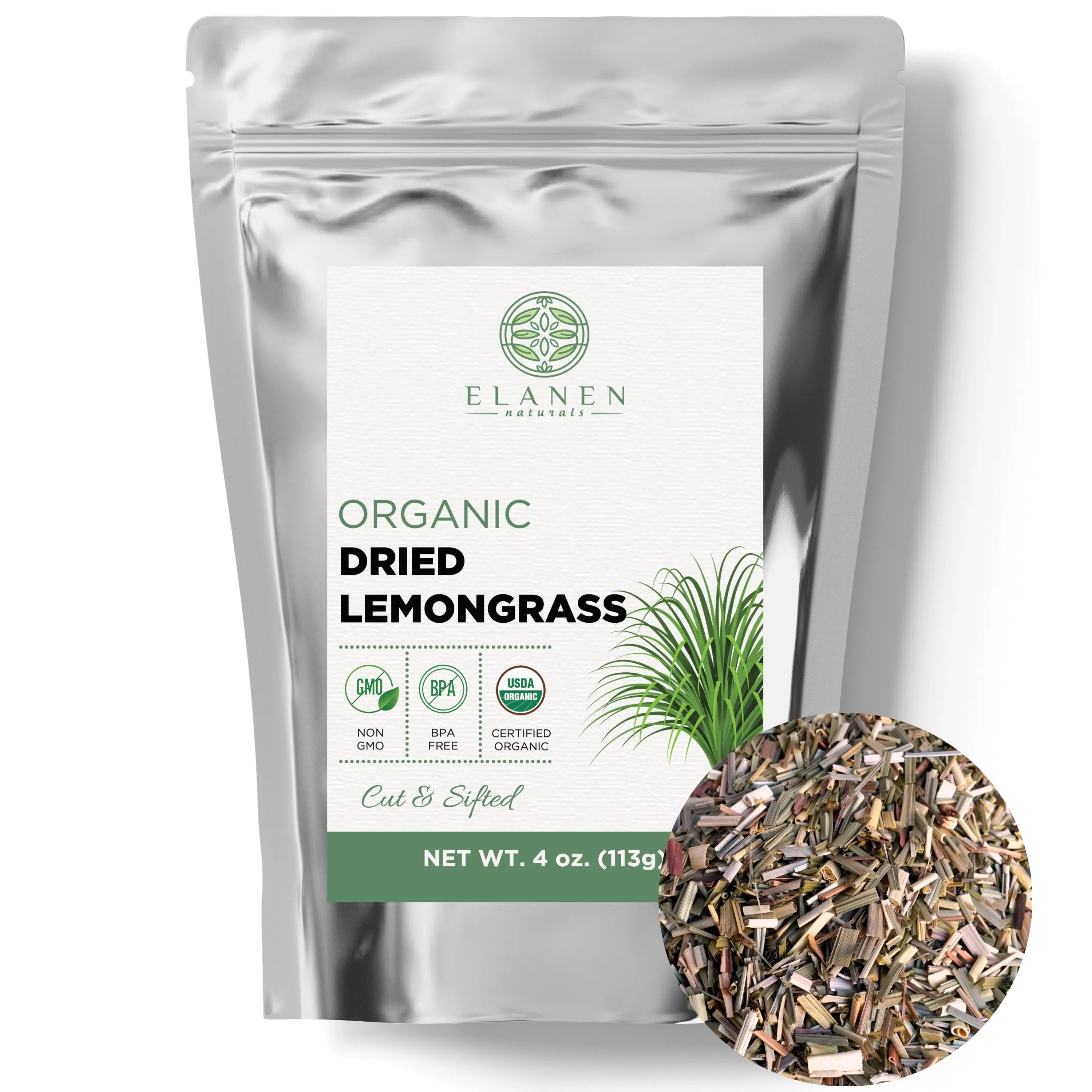 Lemongrass, USDA Certified Organic, Cut & Sifted
