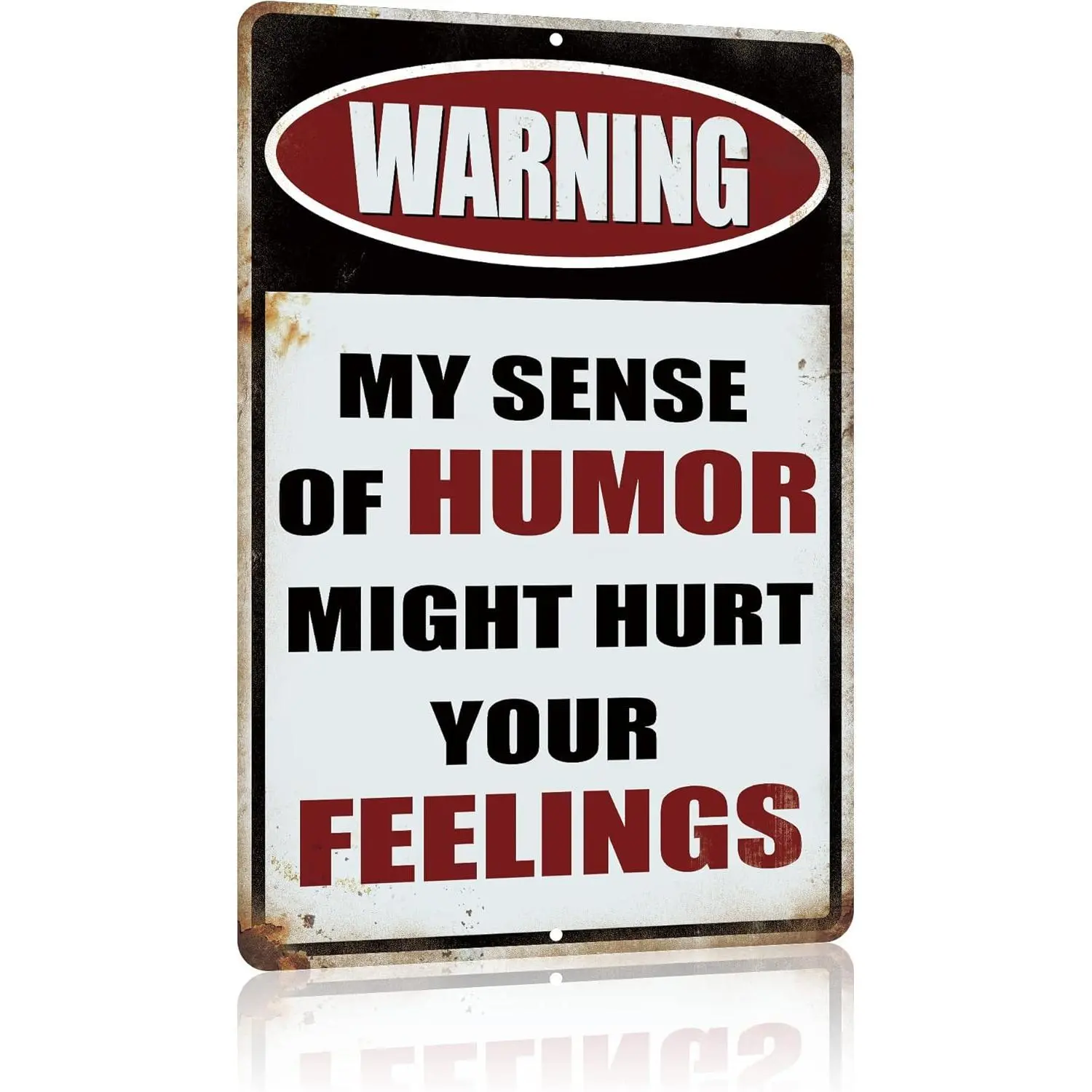 Decor Vintage Office Decor Funny Warning Metal Tin Signs Garage Man Cave Wall Decor Gift Cool Stuff for Men 12 X 8 Inches Outdoor & Indoor - My Sense of Humor Might Hurt Your Feelings