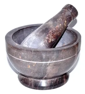 4" Natural mortar and pestle set