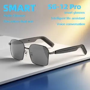 SG12 Smart Glasses Bluetooth 5.4,The Ultimate Open-Ear Audio Experience for Crystal Clear Calls & Music. Upgrade Your Tech Game. Wearable Black