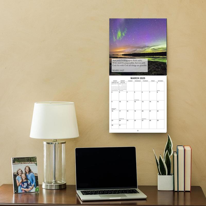 Thou Art the Christ Monthly Wall Calendar 2024-2025 - Bible Quotes & Beautiful Landscapes, 12" x 24"