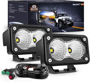 Nilight Motorcycle Led Pods 2PCS 3Inch Flood Light Led Offroad Fog Light 1160LM Driving Light Auxiliary Light w/18AWG DT Wiring Harness Kit for ATV Truck Boat Tractor Forklift High Lumen Headlight  dealsforyoudays
