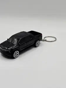 1:64 Diecast Pocket Wheels Key Chain Black Chevy Silverado EV RST Brand New