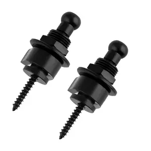 Schaller Style Locking Guitar StrapButtons Straplocks Tail Nail End Pins Black