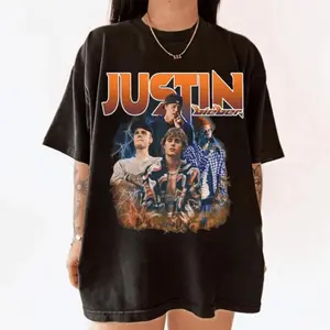Justin Lilbieber Swag Album 2025 Orange Bootleg T-Shirt – Retro Pop Merch Tee, Unisex Streetwear, Trending Meme Graphic Design, Vintage Concert Aesthetic Style, Classic Cotton Fabric