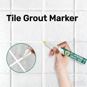 Tile Grout Sealant Pen - Quick-Dry, Nozzle for Precise Application, Waterproof Concrete Crack Repair Caulk for Bathroom, Kitchen, Boat, Deck, Marine - (5ml), Deck Sealing, Easy Application, Durable Sealant, For use on boats, RVs, and in homes