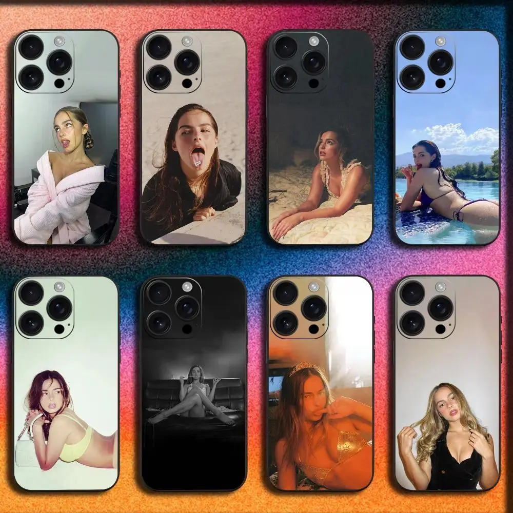 Addison Rae Tough Phone Case, Soft Black Protective Cover, Celebrity Fan Design, Designed for iPhone 11-17 Pro Max/Plus & Samsung Galaxy S23-S25