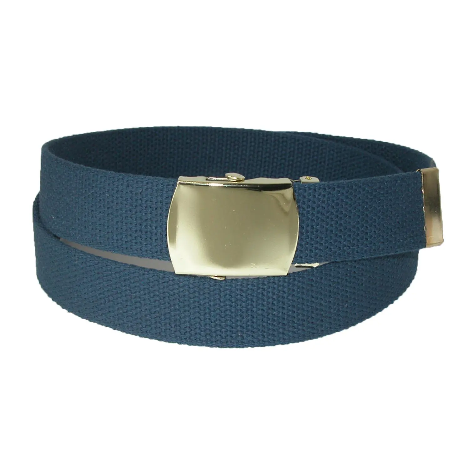 CTM Cotton Adjustable Casual Web Belt with Brass Buckle