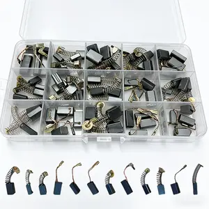 Professional Electric Motor Carbon Brush Set, 15 Sizes, Metal Replacement Parts for Drills, Table Saws, Motorcycle Repair