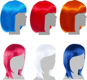 6 Pack of Color Wigs For Crazy Holiday Party Shenanigans and Fun!"