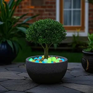 Glow in The Dark Garden Rocks, Vibrant Multi-colored Glow in The Dark Plastic Stakes for Pathway Lighting, Outdoor Decorations