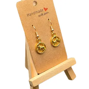 Handmade with Love Gold Colored Terrier Earrings - Unique Dog Design Jewelry for Women