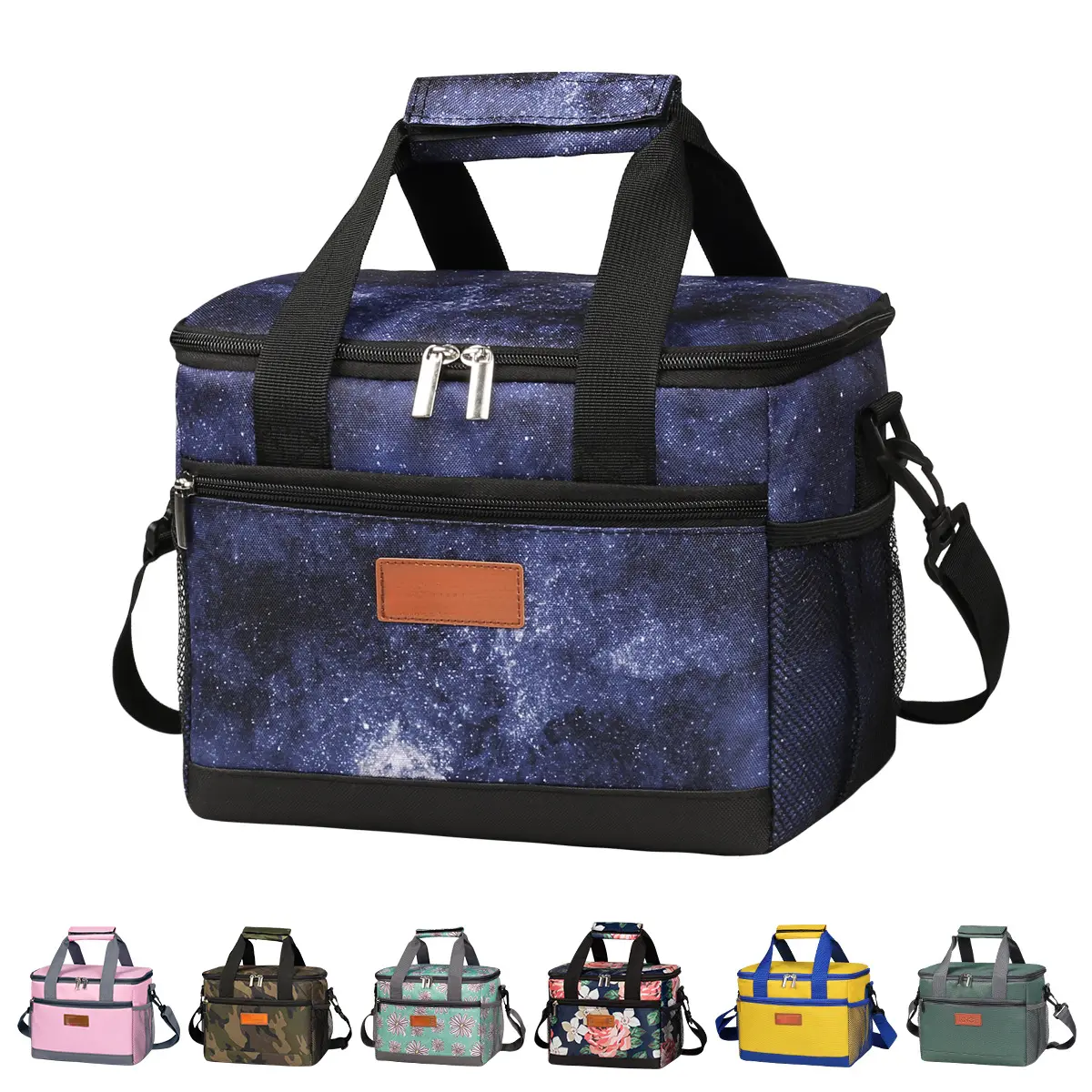 2.11gal (8L) Large Capacity Foldable Insulated Lunch Bag, Leakproof Cooler Handbag, Thick Oxford Fabric Handbag, Keeps Food Warm & Fresh for Outdoor Use