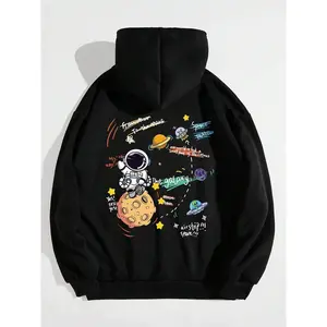 Women's Milan Italy Print Drawstring Hoodie, Fashion Casual Hooded Sweatshirt for Daily Holiday Outdoor Wear, Women Clothing for Fall & Winter, Tops