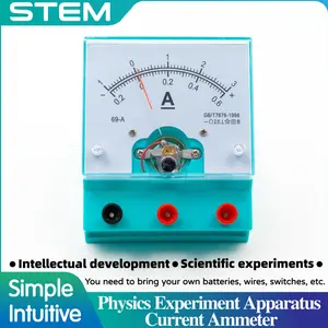 STEM Analogue Ammeter, DC Electricity Meter, Rectangular Panel Mount, Class 2.5, 0.6A, 3A, Physics Teaching Tool, School Classroom Experiment Apparatus, English Language, Teachers Aids and Resources