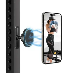 MagSafe Gym Phone Holder – 360° Rotating Magnetic Phone Mount with Alloy Base, Compatible with 4.7-6.5" Smartphones