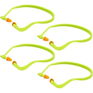 Banded Earplugs for Shooting Range Band Ear Plugs Lightweight Silicone Earplugs for Hearing Protection, Noise Reduction, Work, Construction, Sleeping, Concerts, Sports Racing(Green, Blue,4 Pcs)