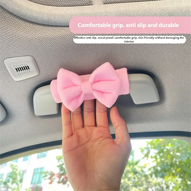 4-Piece Car Door Handle Covers, Cute Arc-Shaped Non-Slip Interior Door Pull Handles, Scratch-Resistant Universal Suv Sedan Truck Accessories, Car Interior Accessory