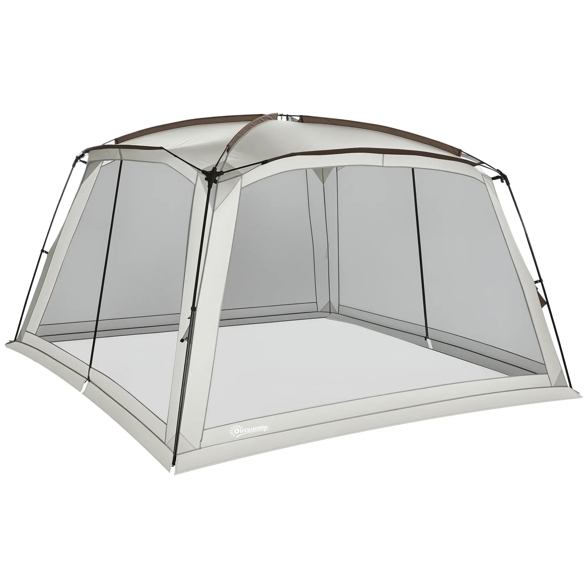 12' x 12' Screen House Tent – White. UV50+ Protection + 2 Doors + Breathable Mesh Walls. Fits 6-8 People. Easy Setup + Carry Bag (Backpack/Duffel)