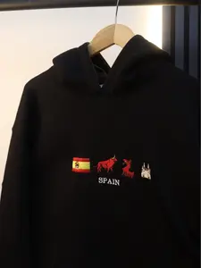 Spain Flag  Embroidered Sweater/Embroidered Hoodie Cotton Fabric