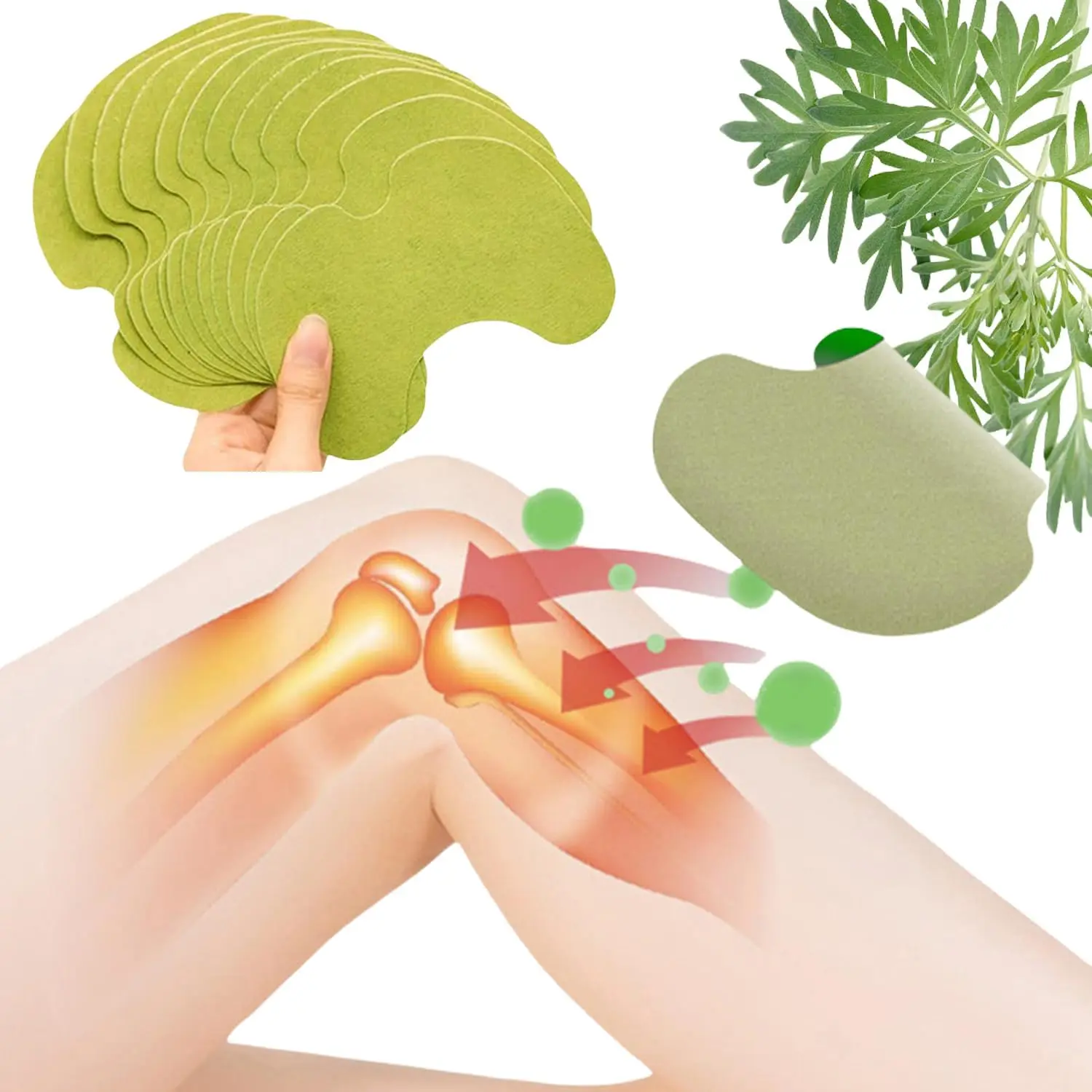 72 Pcs Knee Patches - Natural Knee Patch, Herbal Wormwood Warming Extract Sticker for Knee Back Neck Shoulder Hand
