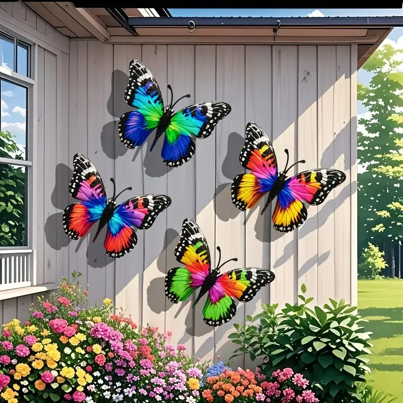 Creative Metal Butterfly Wall Art Decor, Iron Craft Decoration for Home, Garden, Courtyard, Patio, Balcony, Party, Wedding Outdoor Fence, Garden Supplies