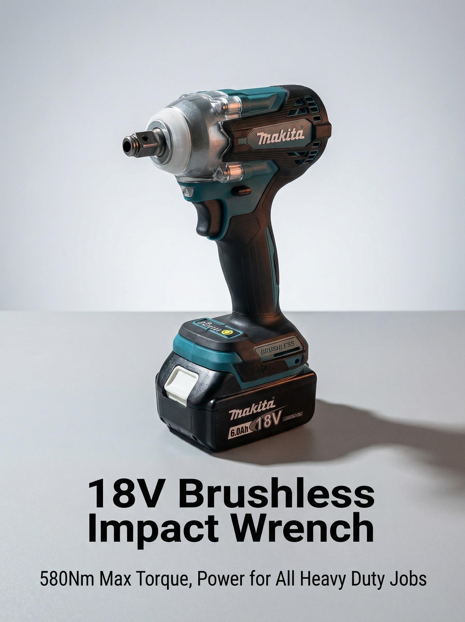 Makita DTW300 Brushless Impact Wrench For Automotive Repair With 18V Power And 330Nm Torque Output